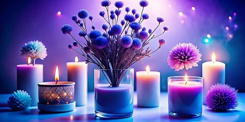 Poster - purple candle and christmas decorations