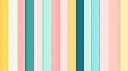 Sticker - Explore this vibrant abstract design featuring pastel vertical stripes in yellow, pink, blue, and green for a fresh look.