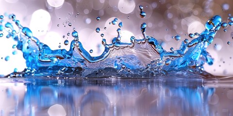 Wall Mural - water splash on blue background