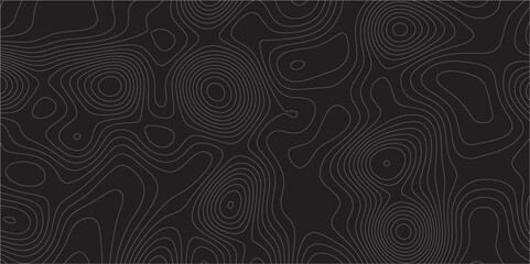 Wall Mural - Abstract white on black background Topographic line map pattern. Contour elevation topographic and textured Background Modern design with black background with topographic wavy patted.	
