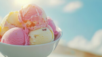 Creamy Melting Ice Cream Delight in Bright Pastel Colors