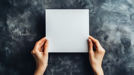 Poster - Blank White Paper Mockup Held by Hands