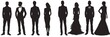 © Vlad - Bridal Party Silhouette. Black Standing Groom and Fiance Love in Wedding Marriage