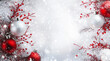 © Enrique - background with christmass decoration. white and red style