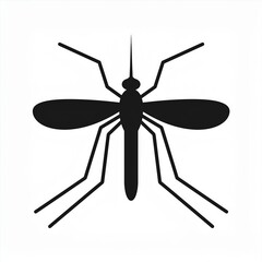 Wall Mural - mosquito silhouette black icon isolated on white