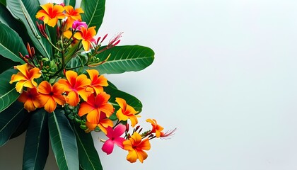 Wall Mural - Hawaiian Schefflera Plant Displayed Elegantly on a Crisp White Background