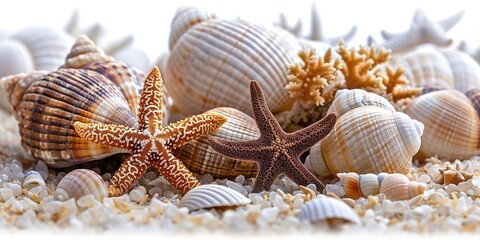 Sticker - sea shells and starfish