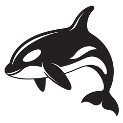 Sticker - Orca silhouette vector isolated on a white background