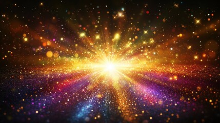 Cosmic explosion illuminating star-studded sky, galaxy's glow dancing in nebula night