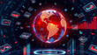 © GUS - digital globe surrounded by financial technology digital charts and graphs