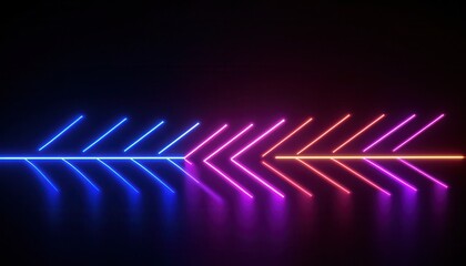 Wall Mural - Neon light streaks in blue, pink, and yellow on a black background