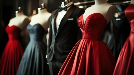 a formal award ceremony with elegant gowns and tuxedos, symbolizing prestige.