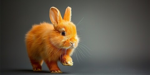 Poster - rabbit on a black background