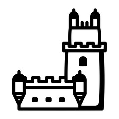 Poster - A sketchy icon of belem tower 