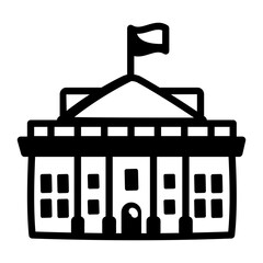 Canvas Print - Doodle style icon of white house 