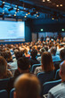 © ebhanu - Audience in Conference Hall: Media Screen Presentation, Business & Education Concept