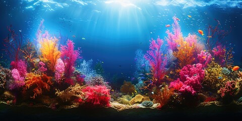 coral reef and sea