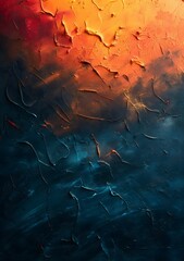 Wall Mural - Abstract Gradient Background in Black, Teal Blue and Orange Rough Texture. for Banner Poster, Cover or Header Design