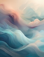 Poster - Abstract swirling blue hues