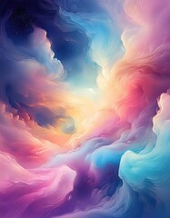 Poster - Abstract cloudscape in vibrant hues