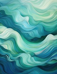 Poster - Abstract teal and blue waves