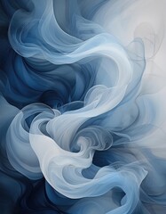 Poster - Abstract blue and white swirls