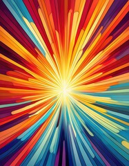 Wall Mural - Bright, colorful rays burst forth