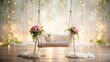 © chaiwat - Depth of field antique swing for newborn photography with light background