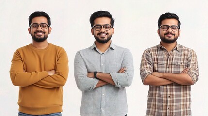 Wall Mural - Group of Smiling Young Men with Casual Outfit Choices