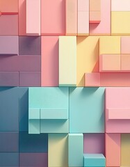 Wall Mural - Colorful blocks abstract pattern