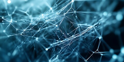 Digital abstract background digits in blue and black data nodes, technological design modern illustration computer and high tech concept