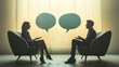 © Borin - a therapist and client engaging in a conversation, symbolizing a therapeutic relationship.
