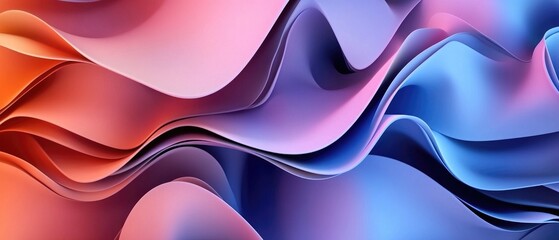 Wall Mural - abstract 3d geometric background with dynamic surfaces in motion