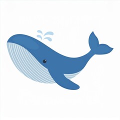 Wall Mural - whale illustration isolated on white