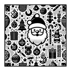 Wall Mural - merry christmas with santa and presents design template