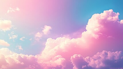 vibrant panorama featuring a clear blue pink and purple sky with white clouds providing ample copy s