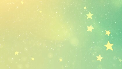 Canvas Print - light green and yellow 2d cartoon layout featuring blurred cosmic stars simple decorative design ide