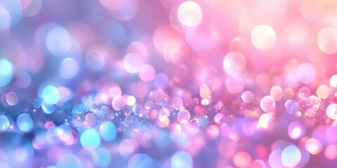 Poster - abstract lights with unfocused pastel gradient colors create a bokeh blur effect enhancing the visua
