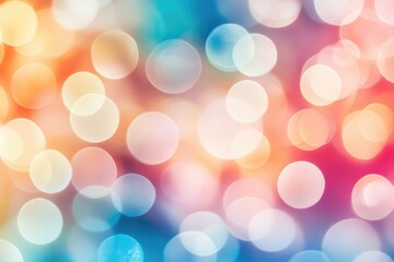 Poster - colorful bokeh circles on a soft white background with a blurred effect