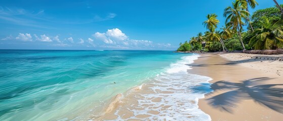 Wall Mural - Serene Tropical Beach with Clear Blue Water