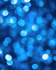 Poster - defocused abstract blue bokeh with unique festive lighting