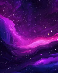 Wall Mural - Dark purple and pink 2D cartoon texture featuring a Milky Way starry background Modern abstract illustration highlighting the Big Dipper Ideal for futuristic advertisements and booklets