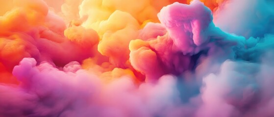 Wall Mural - abstract multicolored clouds create a dynamic background with a fluid explosion effect in this 3d il