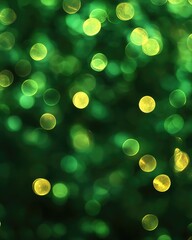 Poster - defocused unique abstract green bokeh holiday illumination