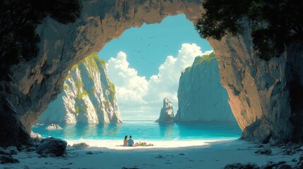 Canvas Print - Romantic Getaway in a Secluded Cove