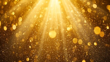 Bright golden light abstract background illustration design wallpaper, rays of gold shiny lights