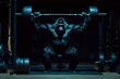 © Mirador - A muscular gorilla lifting a heavy barbell in a gym, showcasing strength and power. This unique image conveys themes of fitness, determination, and animal strength.