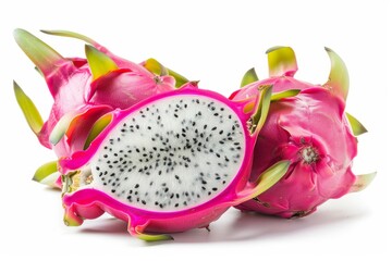 Wall Mural - A fresh dragonfruit isolated on white