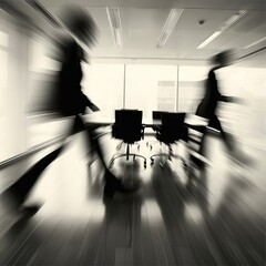 Poster - Motion Blur of Businessmen in Office