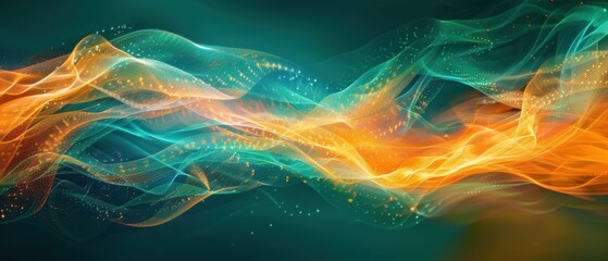 Wall Mural - Abstract Waves of Colorful Light in Motion